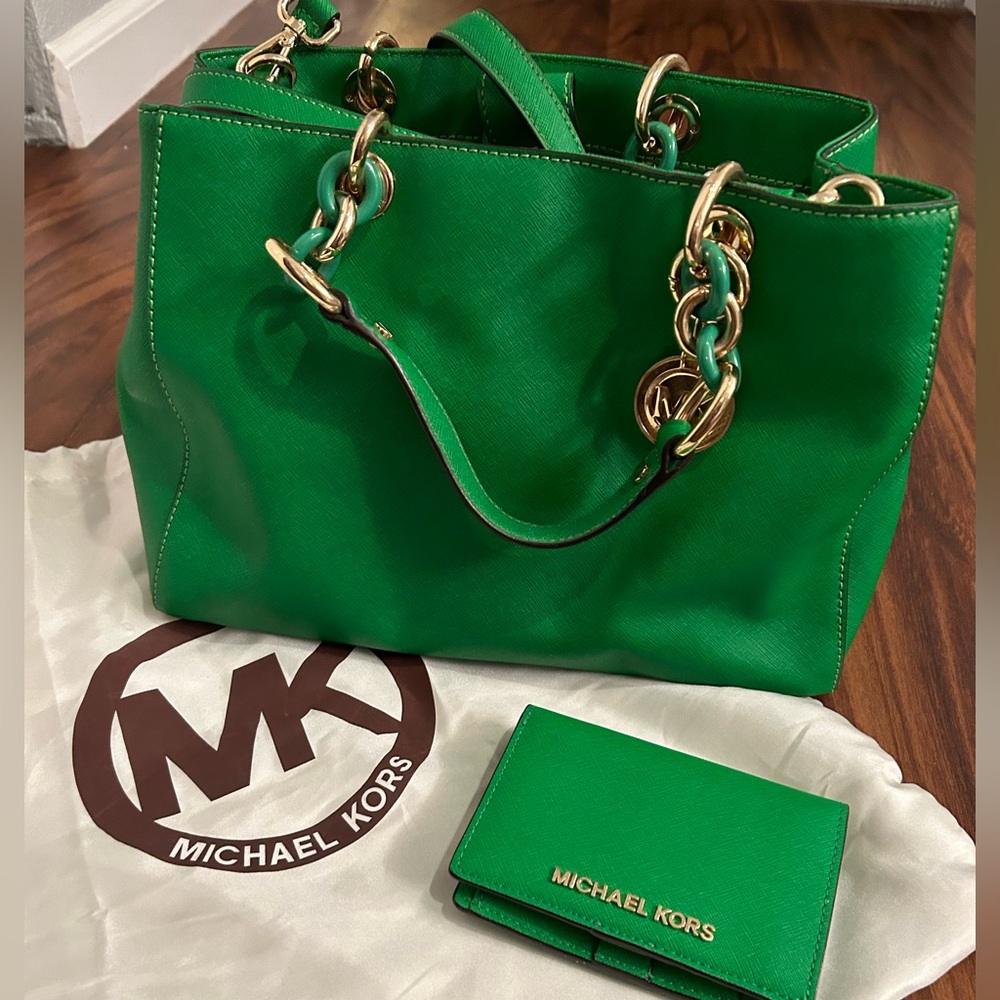 Michael Kors Kelly Green Tote Bag